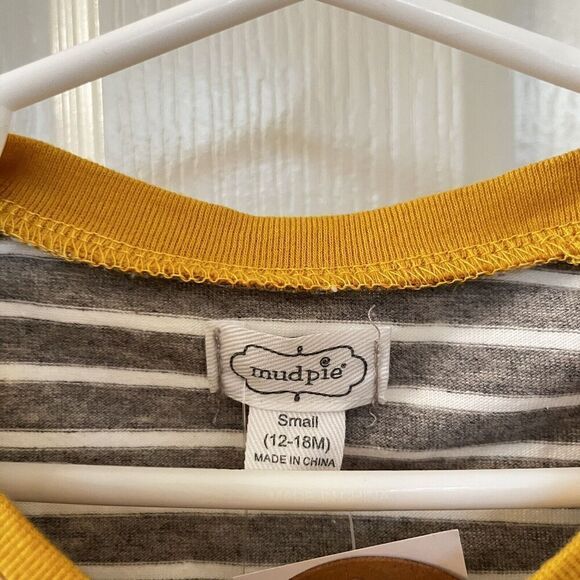 Mud Pie Game Day Football Applique Tee Long Sleeve Boys Size S 12-18 Months NWT - Picture 6 of 10